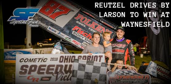 Aaron Reutzel drives by Kyle Larson to claim round three of Cometic Gasket Ohio Sprint Speedweek presented by C&R Racing at Waynesfield