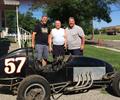 August 1, 2015 L-R Greg Wilke, Don McColley & Mark Wilke. The Wilke Bros, bought this 1948 Kurtis Kraft Midget Chassis Number F-207-48 complete with Offenhauser Engine Serial Number 282. from Don & Sharon McColley who lives in Crown Point, IN. The car sat in their barn for more then 50 years untouched. If anyone has information on this car please contact us.
