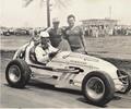 1959 New Breman Speedway - L - R  car owners Ralph Wilke and Gus Wesell. The driver is Frank Buraney, they had engine wows that day and finished back in the pack. The team wins their first feature event on June 19, 1959 with driver Chuck Weyant. Weyant would win 1 more time in 59 while Rodger Ward recorded 2 more frature wins for the #16 Leader Card Midget. The #16 eventually gets a face lift and the #4 replaces the #16. Rodger Ward recorded 2 more frature wins fo
