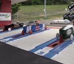 The racers are ready to begin the race down the 989 foot Soap Box Derby track.