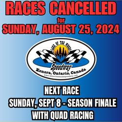 CANCELLED: Sun, August 25 Races - Next Event: Sunday, September 8