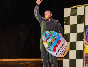 Joseph in Victory Lane at Northwest Florida Speedway on Tuesday, Feb. 28.