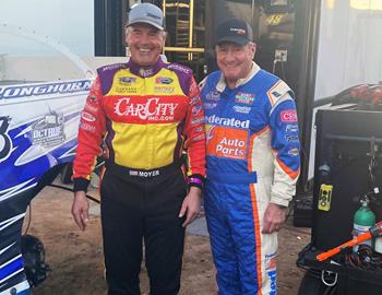 Billy Moyer and Ken Schrader at Central Arizona Raceway on Jan. 19, 2023