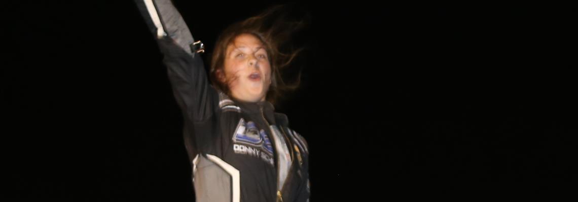 14-year-old Amelia Eisenschenk wins at I-90 Speedway