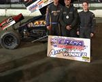 Thomas Radivoy Defends his Territory on the Hard Clay at the Orange County Fair Speedway