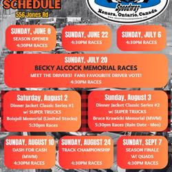 2025 Lake of the Woods Speedway Schedule