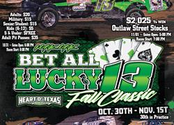 Bet All Lucky 13 Fall Classic Rescheduled for Oct 30-Nov 1