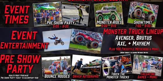 MONSTER TRUCKS ARE COMING TO CORRIGAN OIL SPEEDWAY!