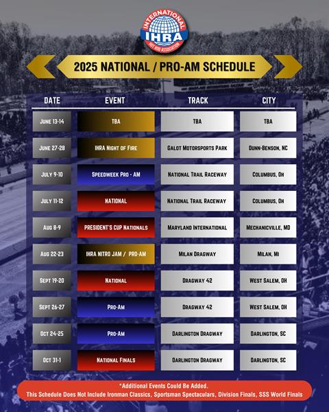 2025 Pro-AmNational Event Schedule