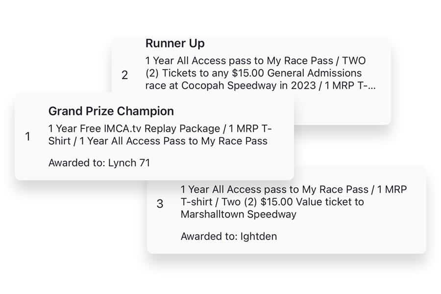 Fantasy Racing Prizes