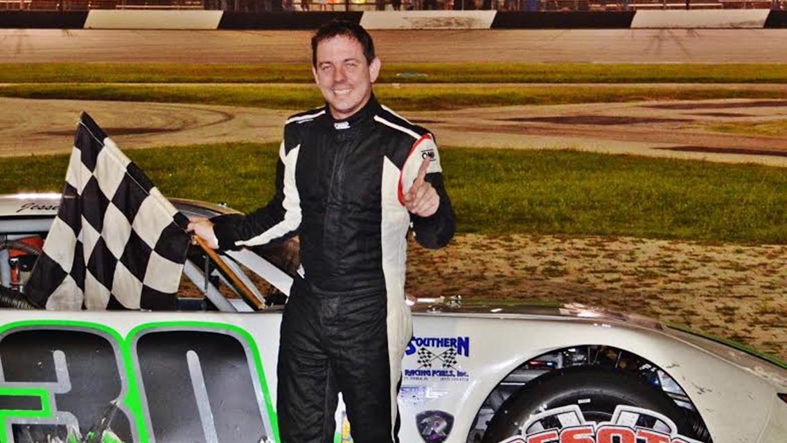 Dutilly overcomes flat tire to win at Desoto