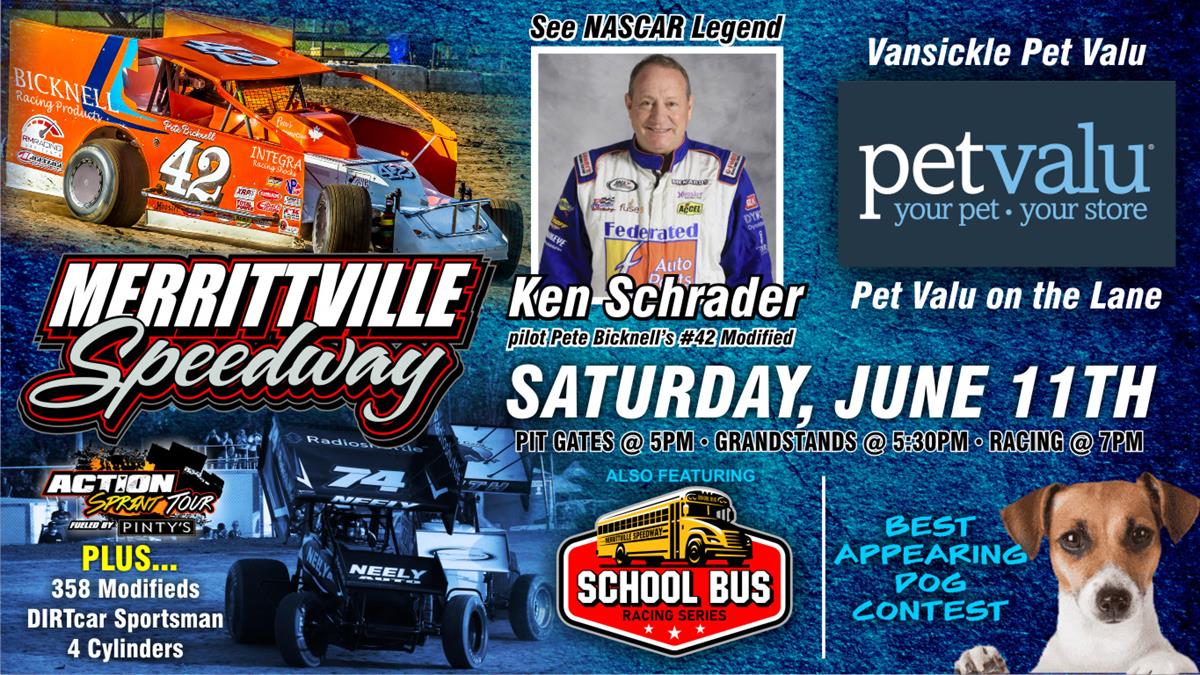 Ken Schrader Returns to Merrittville on Saturday June 11