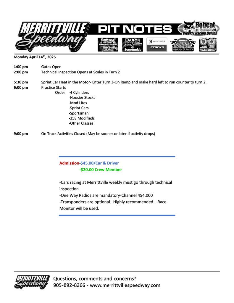 Merrittville Speedway Postpones 2025 Test and Tune