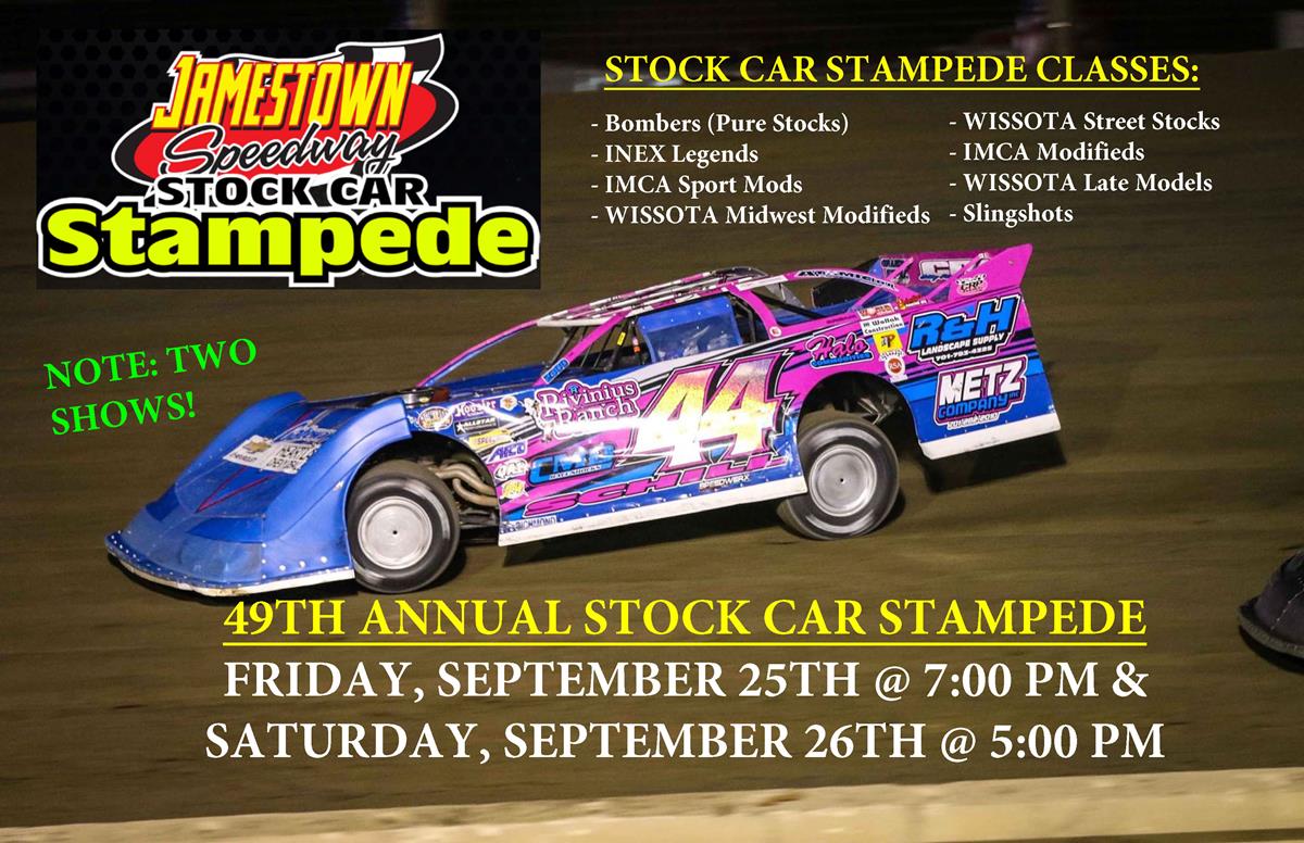 49th Annual Jamestown Stock Car Stampede September 25th and 26th!