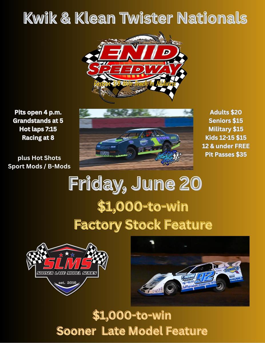 Kwik & Klean Twister Nationals, Sooner Late Models highlight Friday Night