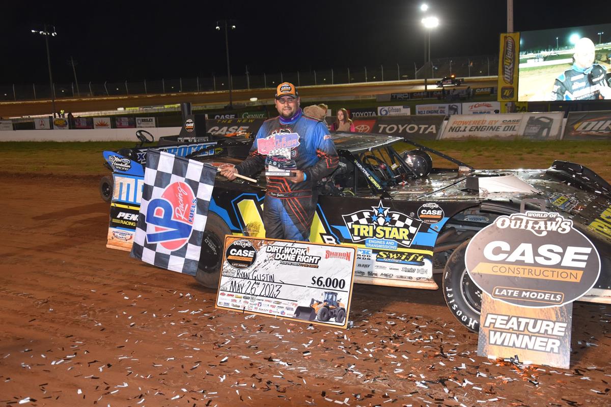 RYAN GUSTIN BECOMES 1ST WORLD OF OUTLAWS LATE MODEL REPEAT WINNER AT SHARON TAKING NIGHT 2 OF “BATTLE AT THE BORDER”; RUSH MODS TO AYDEN CIPRIANO