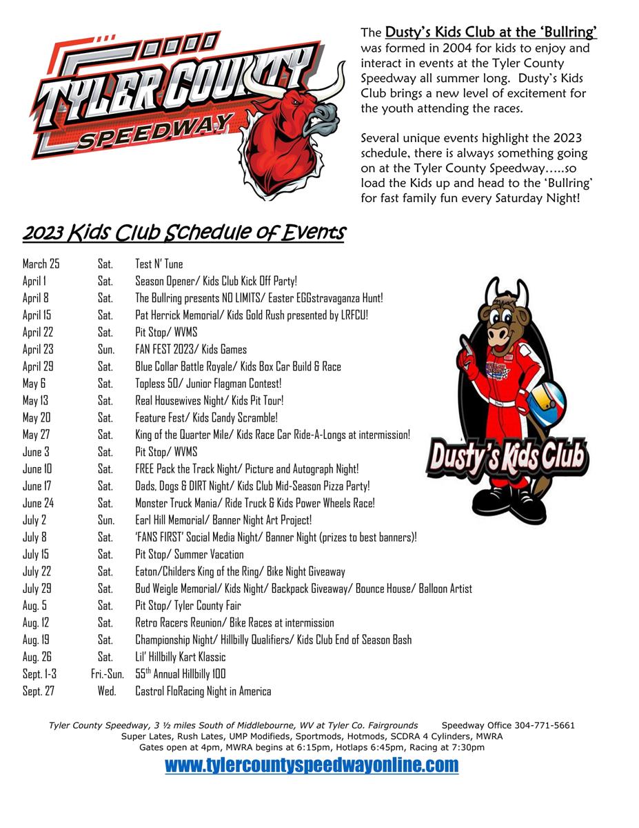 Dusty’s Kids Club Celebrates 20 Years of Fun at Tyler County Speedway