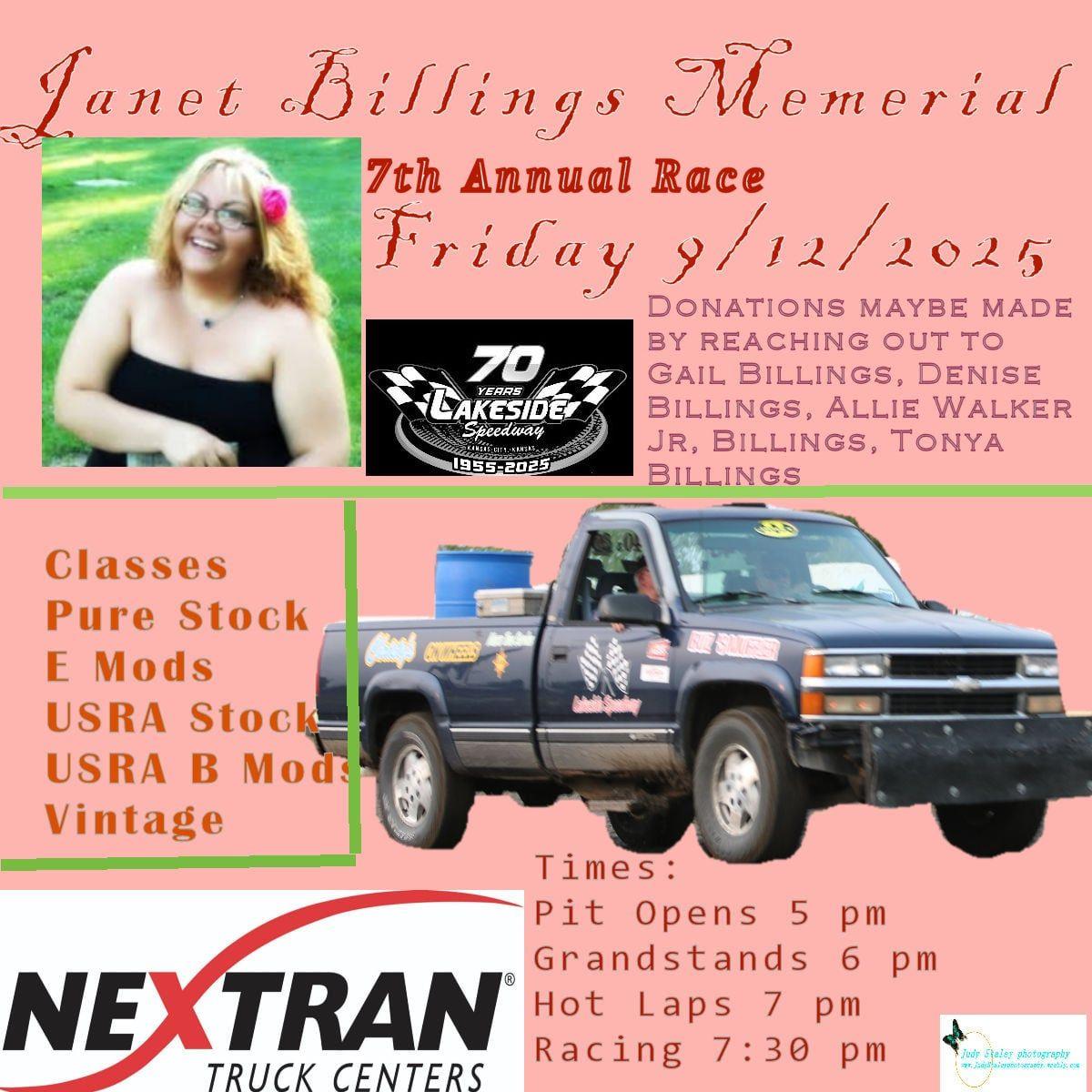 Janet Billings Memorial September 12th