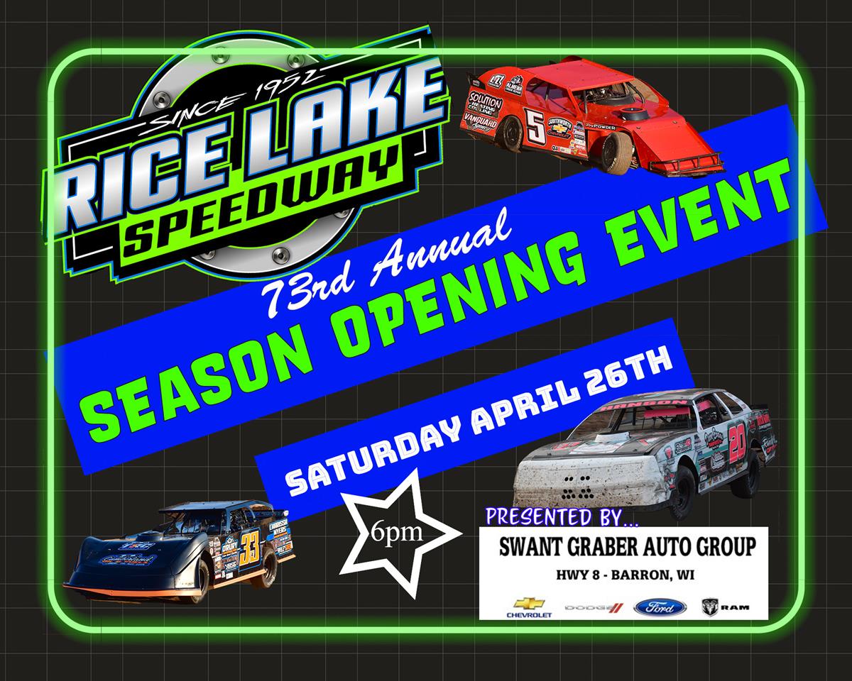 Rice Lake Speedway Will Try Again on April 26th