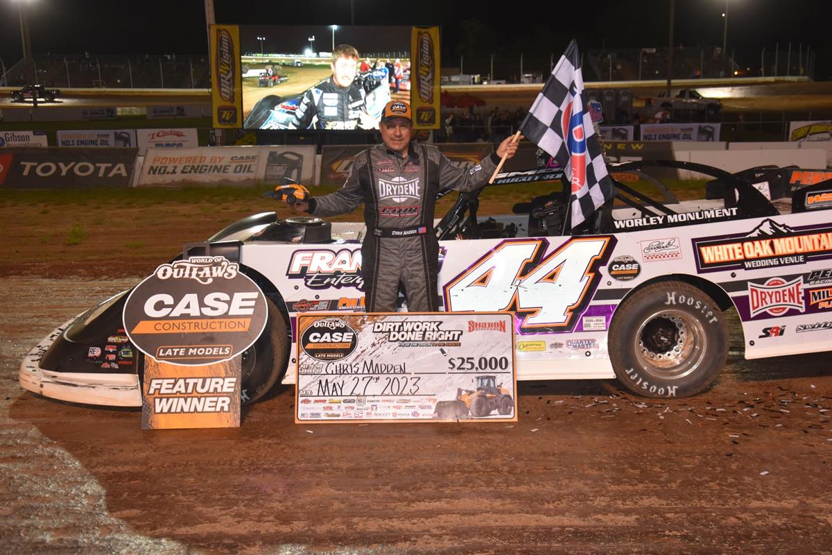 CHRIS MADDEN TAKES 2 OUT OF 3 FOR WORLD OF OUTLAWS LATE MODELS AT SHARON WITH $25,000 SATURDAY NIGHT FINALE VICTORY; ECONO MODS TO JEREMY DOUBLE