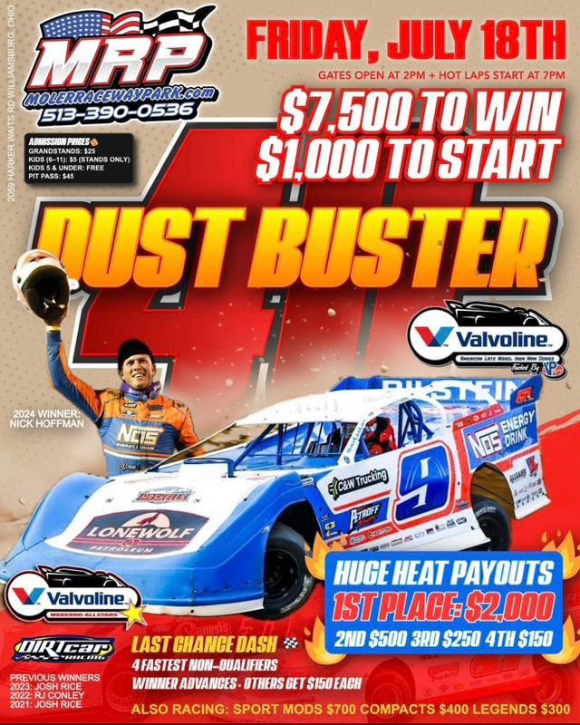 5th Annual Dustbuster 40 Pays Record $7,500-to-win on July 18 at MRP Raceway Park