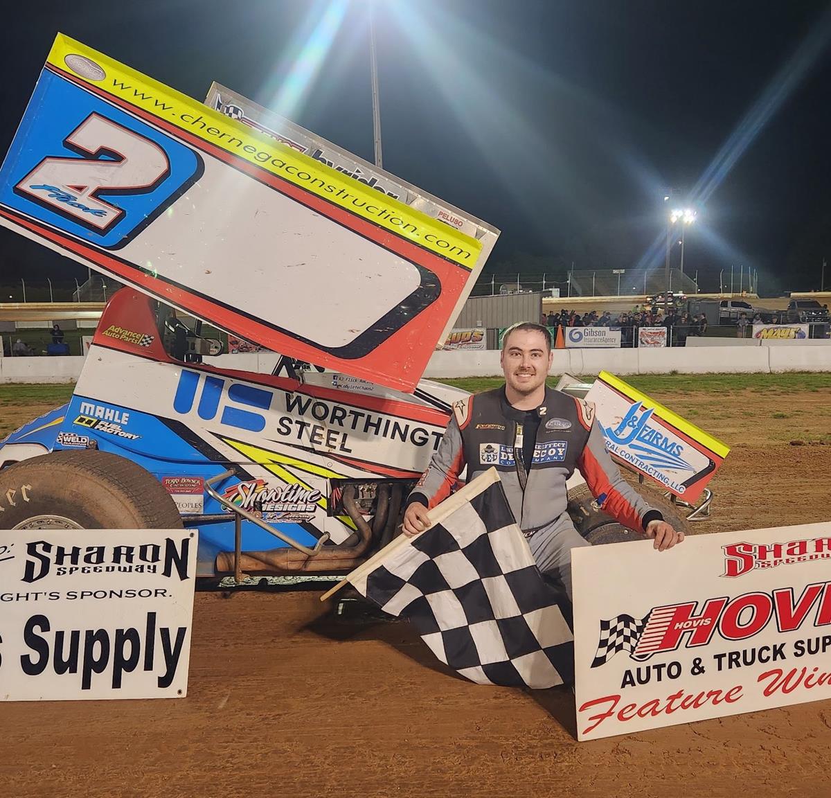 A.J. FLICK ENDS SHARON WINLESS DROUGHT BY TOPPING 37 410 SPRINTS FOR $4000 VICTORY IN 2025 OPENER; CHRIS SCHNEIDER & GARRETT CALVERT ALSO VICTORIOUS