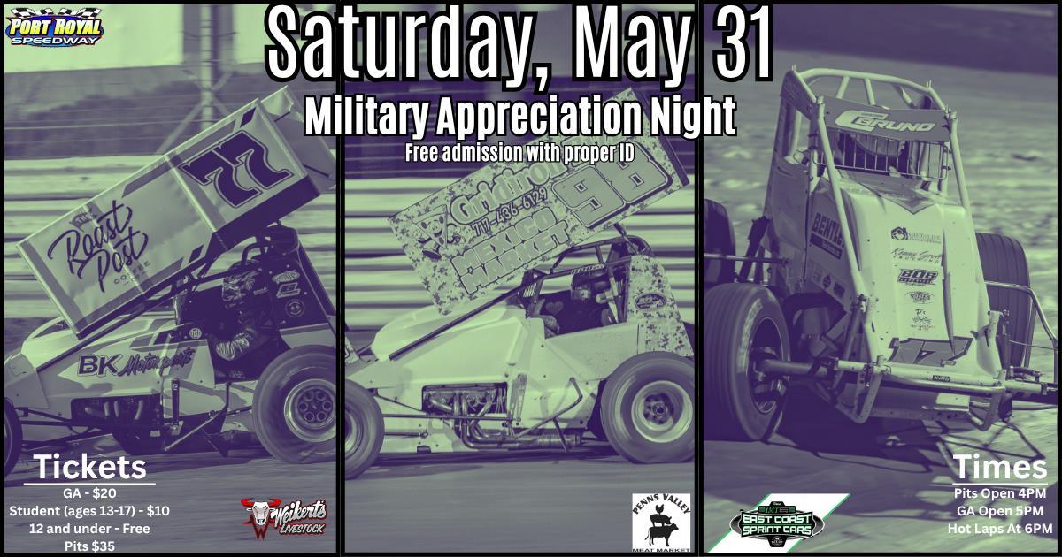 Port Royal Speedway Set to Honor Military and Thrill Fans with Action-Packed Night of Racing This Saturday