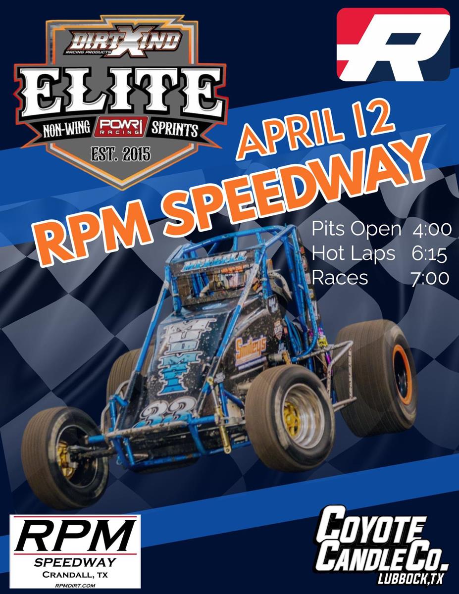 RPM Speedway Season Opener April 12 for POWRi Elite Non-Wing Sprints