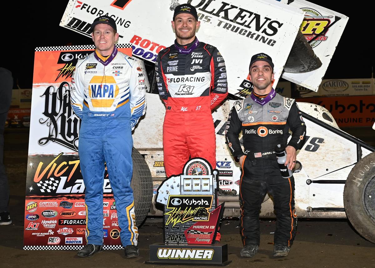 TULARE TITAN: Kyle Larson Tames Treacherous Thunderbowl with Kubota High Limit Racing