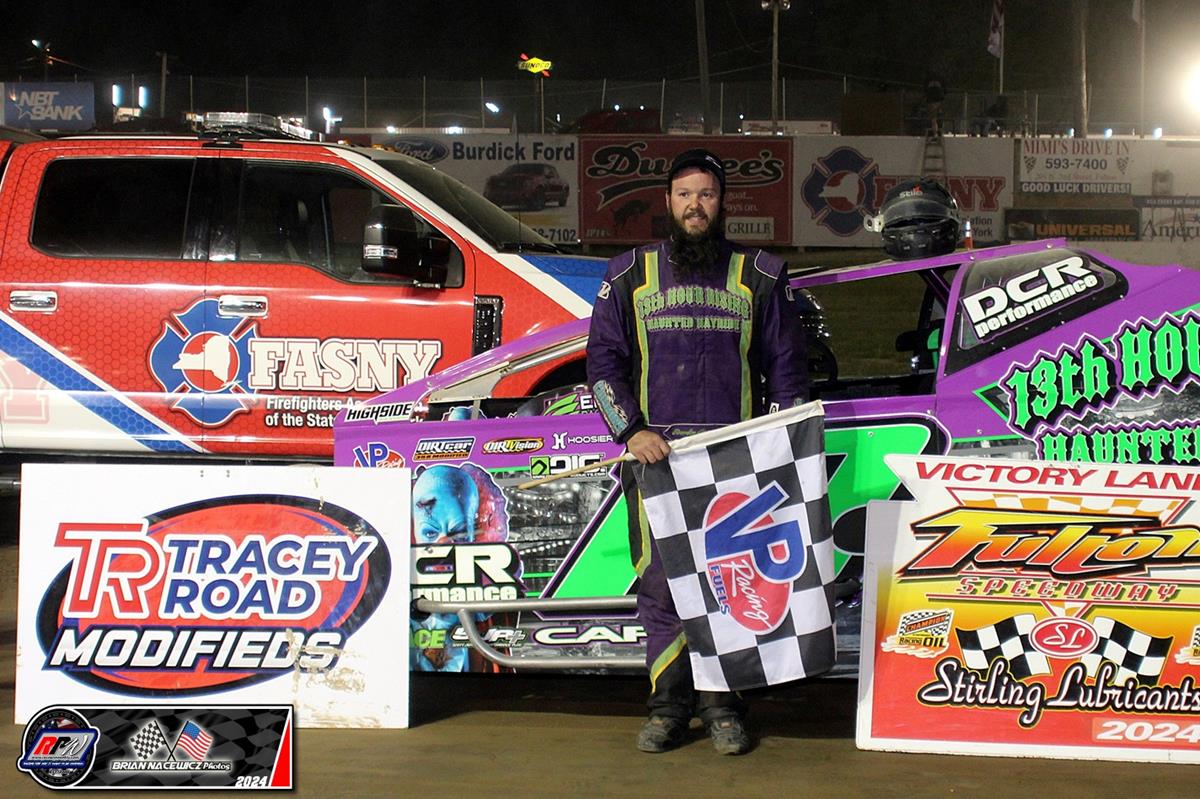 Rookie Brandon Carvey Dominates Tracey Road DIRTcar Modified Feature for first career win