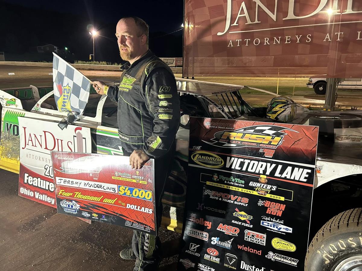 JEREMY WONDERLING CAPTURES 1ST EVER HOVIS RUSH LATE MODEL FLYNN’S TIRE/GUNTER’S HONEY TOUR EVENT AT OHIO VALLEY TO BECOME 5TH DIFFERENT WINNER OF 2025