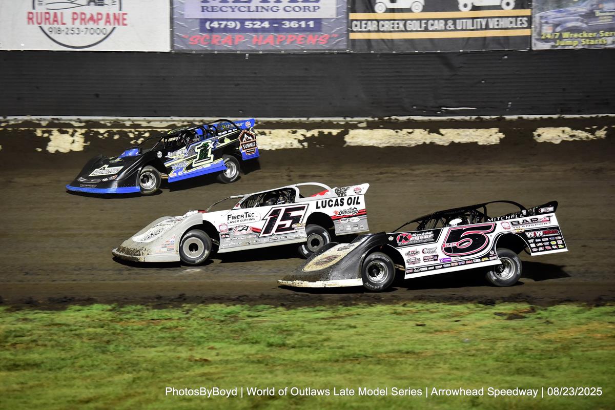 Arrowhead Speedway (Colcord, OK) – World of Outlaws Real American Beer Late Model Series – Sooner State Showdown – August 22nd-23rd, 2025. (Todd Boyd photo)