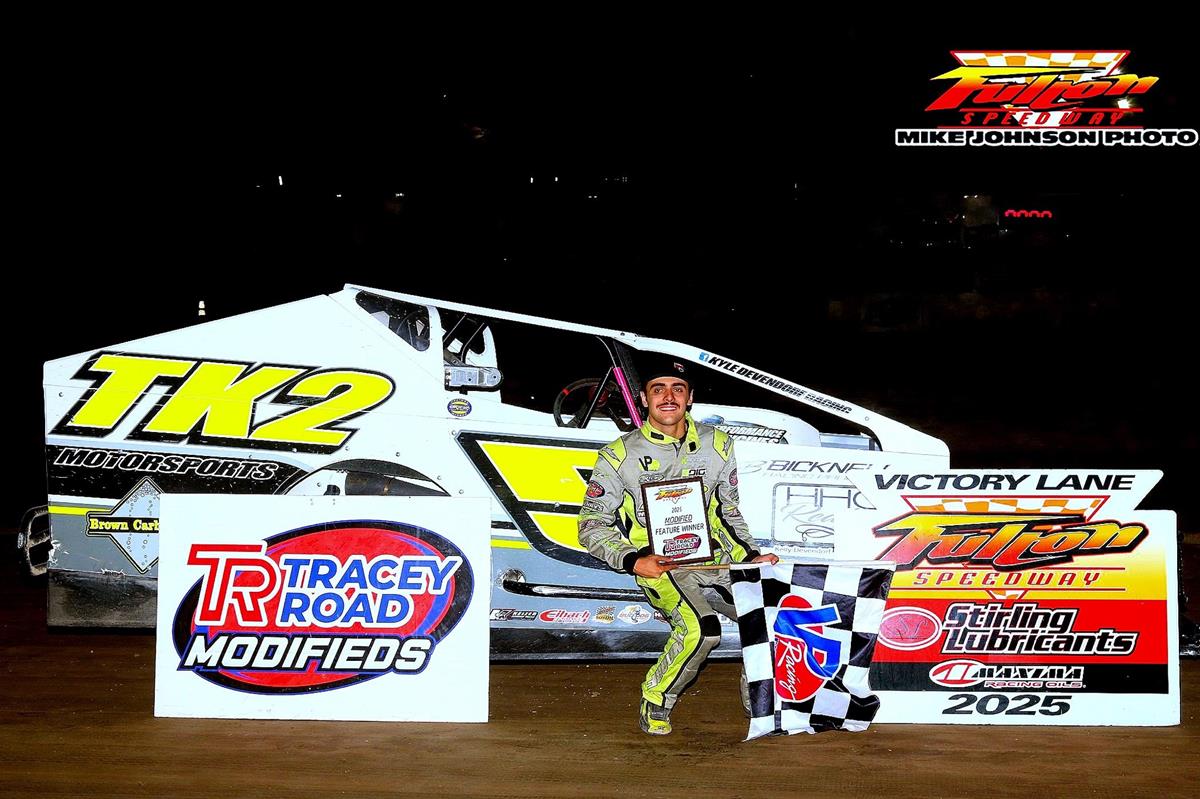 Kyle Devendorf Battles to First Ever Fulton Speedway Modified Win