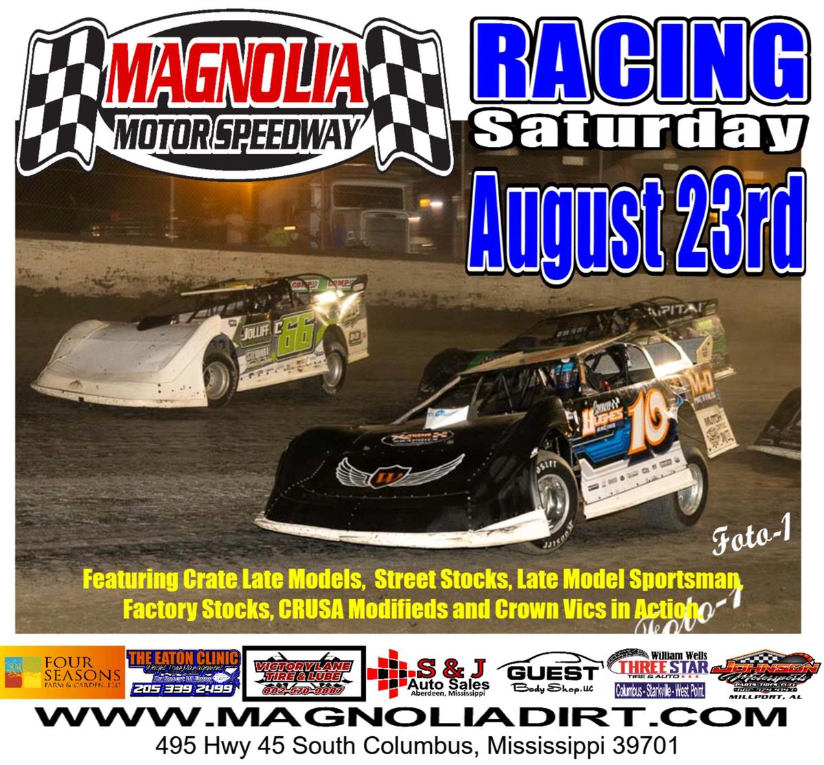 Racing at The MAG Saturday, August 23rd