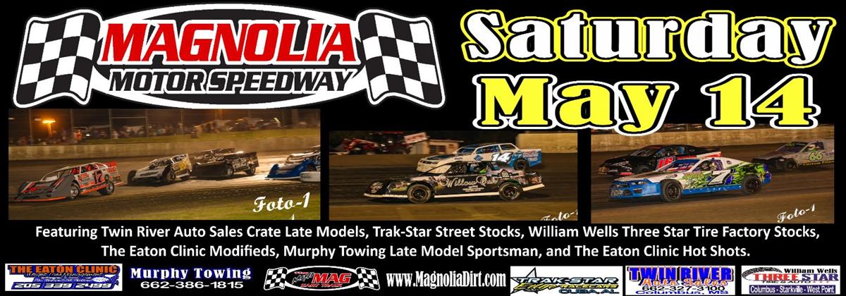 Magnolia Motor Speedway Hosts Weekly Racing Series Event on May 14