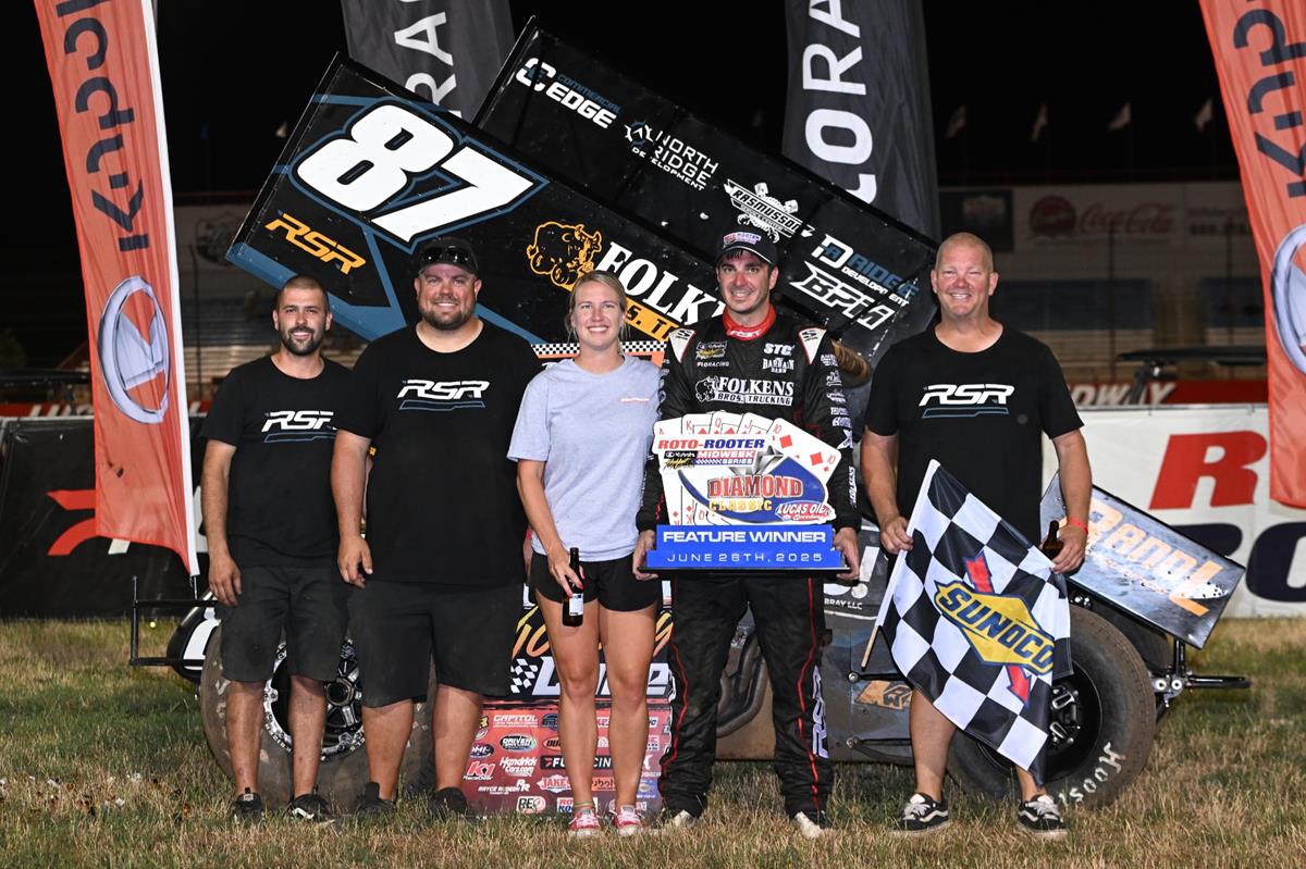 THE DIAMOND DELIVERS: Aaron Reutzel Edges Tanner Thorson in Final Corner to Start Lucas Oil's Diamond Classic on Top