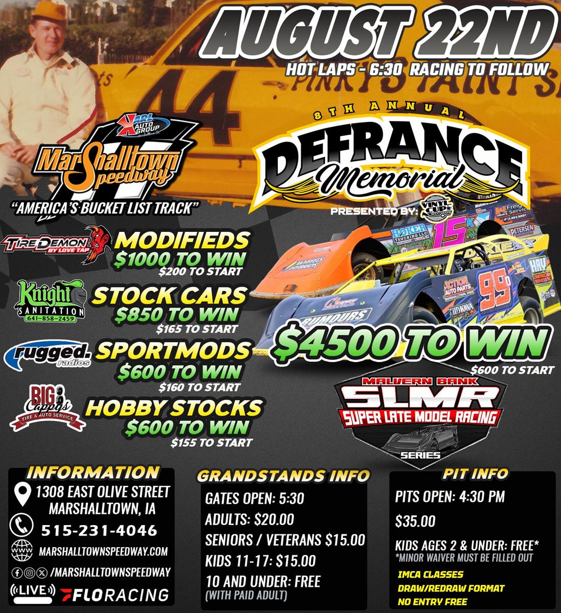 Up Next The 8th Annual Dale DeFrance Memorial