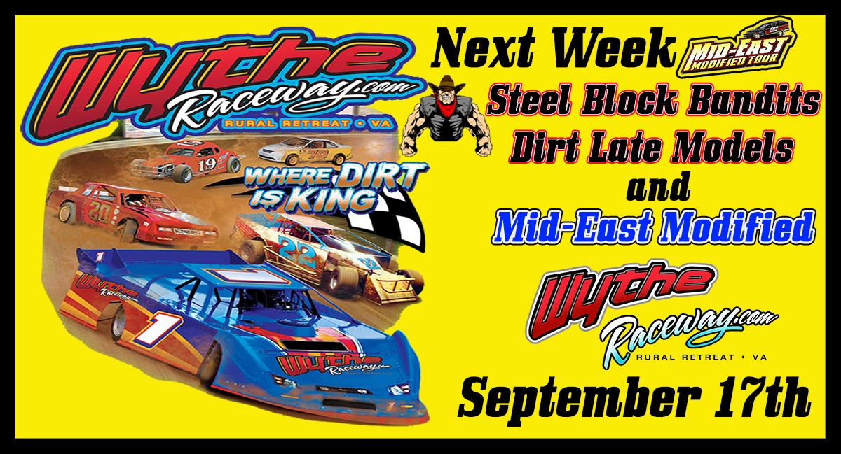 Wythe Raceway Rained Out September 10 All racing cancelled