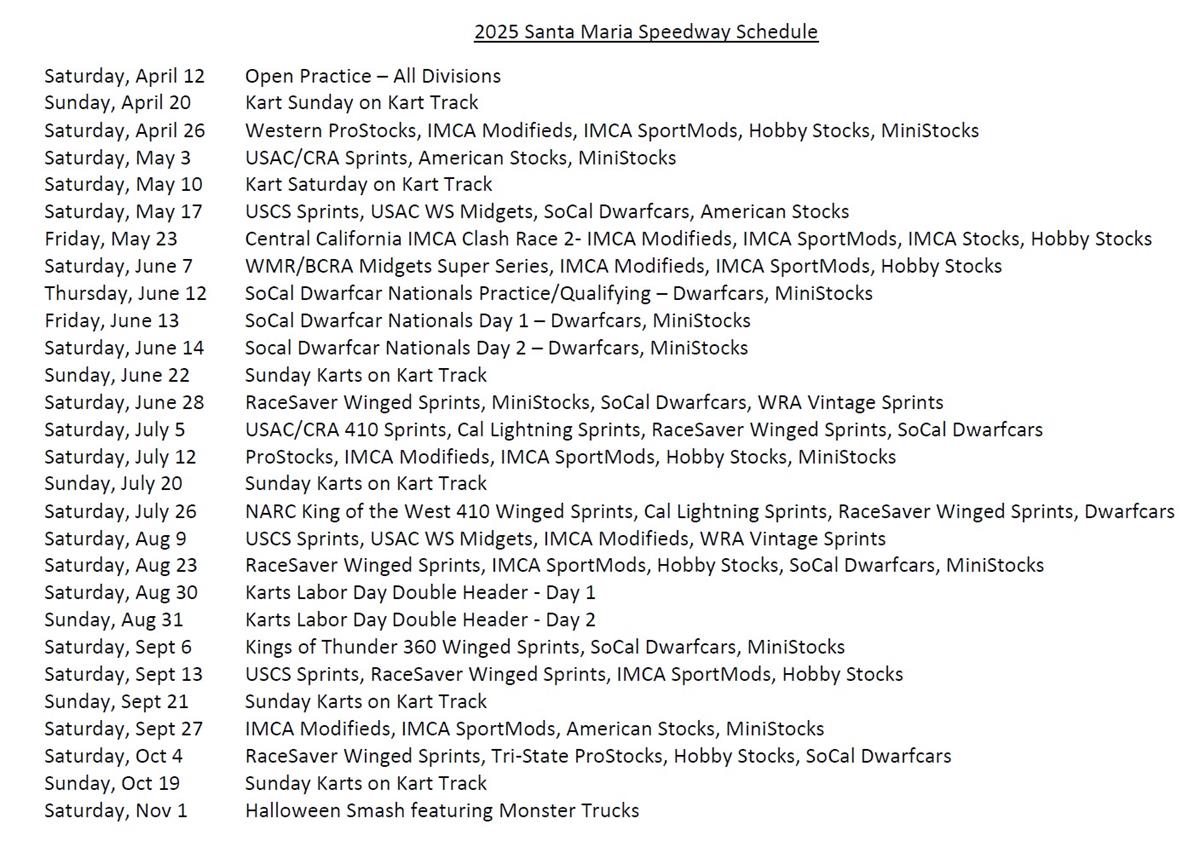 2025 Schedule released