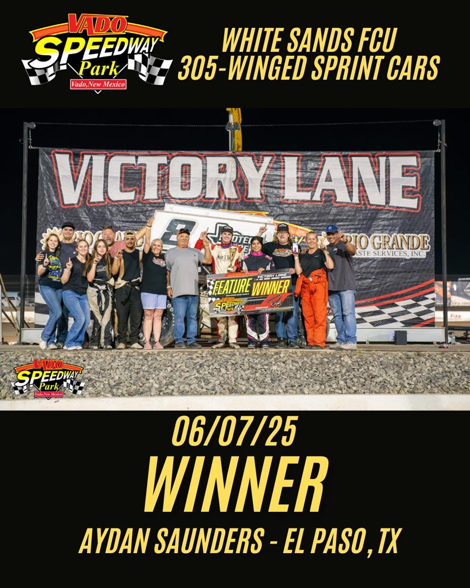 Aydan Saunders Wins with POWRi White Sands Federal Credit Union Vado 305 Sprints