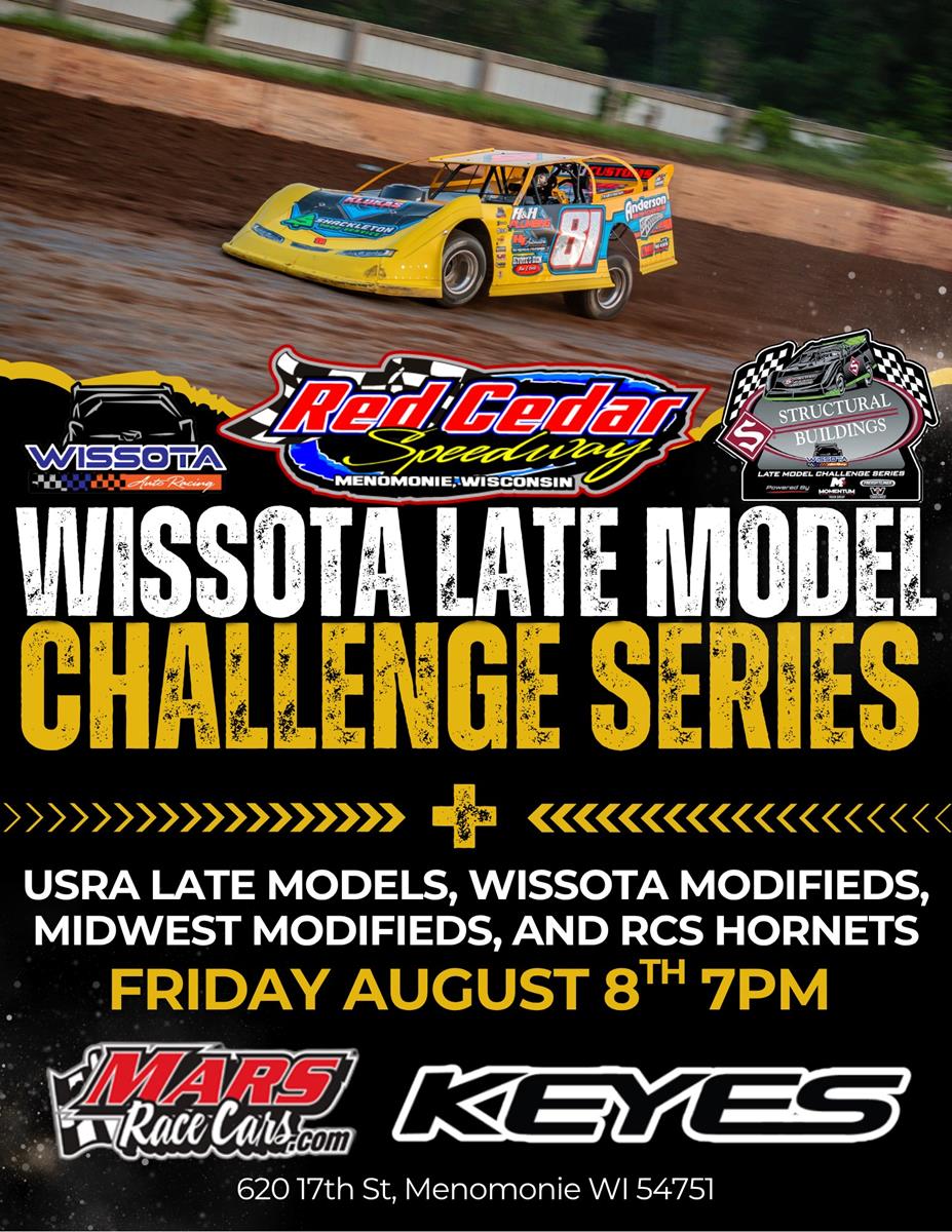 WISSOTA Late Model Challenge Series Returns to Red Cedar Speedway This Friday, August 8th
