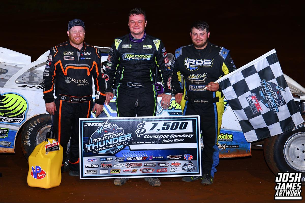 Clarksville Speedway (Clarksville, TN) – Southern Thunder Super Dirt Series – Thursday Thunder – July 31st, 2025. (Josh James Artwork)