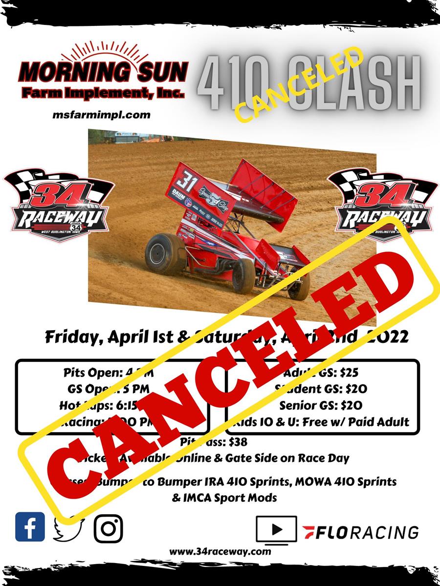 34 Raceway Event Cancelled