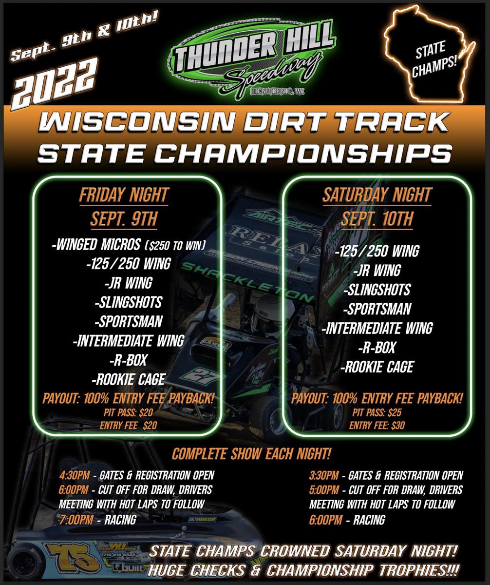2022 Wisconsin Dirt Track State Championships at Thunder Hill Speedway