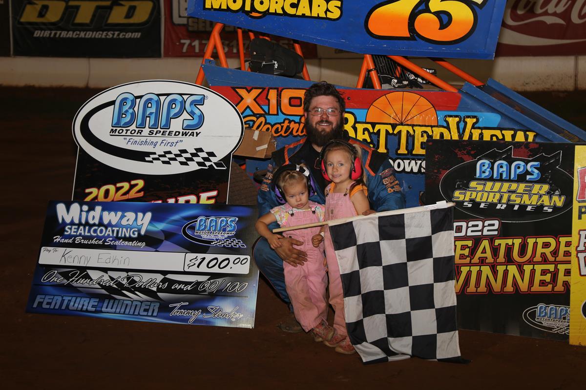 Edkin Looks to Carry Momentum into Sportsman 100 with Midway Sealcoating Night Win at BAPS