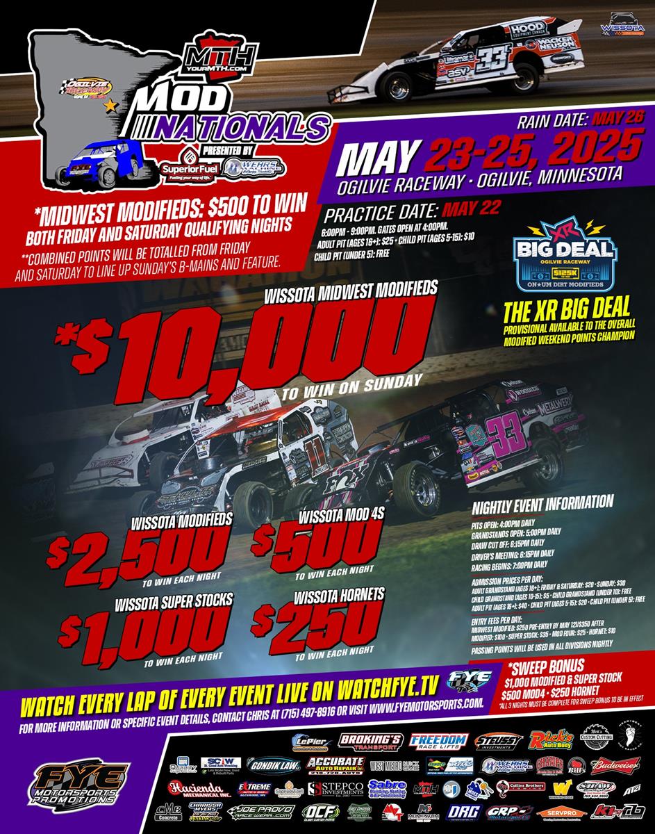 ATTENTION Midwest Modified Drivers - Mod Nationals Entry Fee Goes up May 13th! Register NOW!