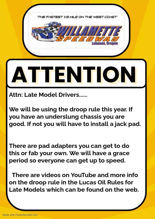 Late Models Droop Rule