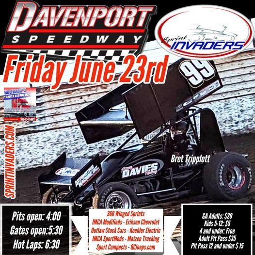 High Banks Weekend Awaits Sprint Invaders at Davenport, Spoon River!