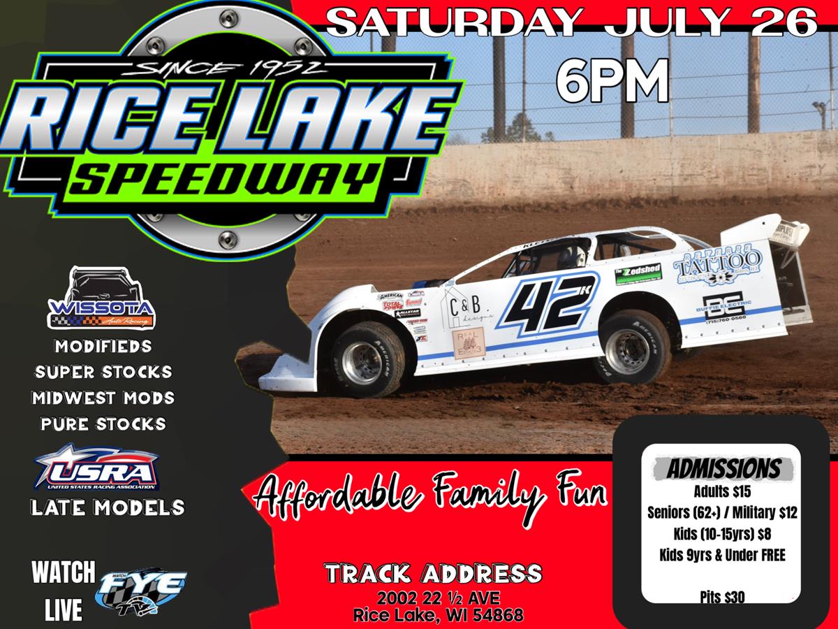 Rice Lake Speedway Returns with Late Models; Street Stock Little Dream Nears