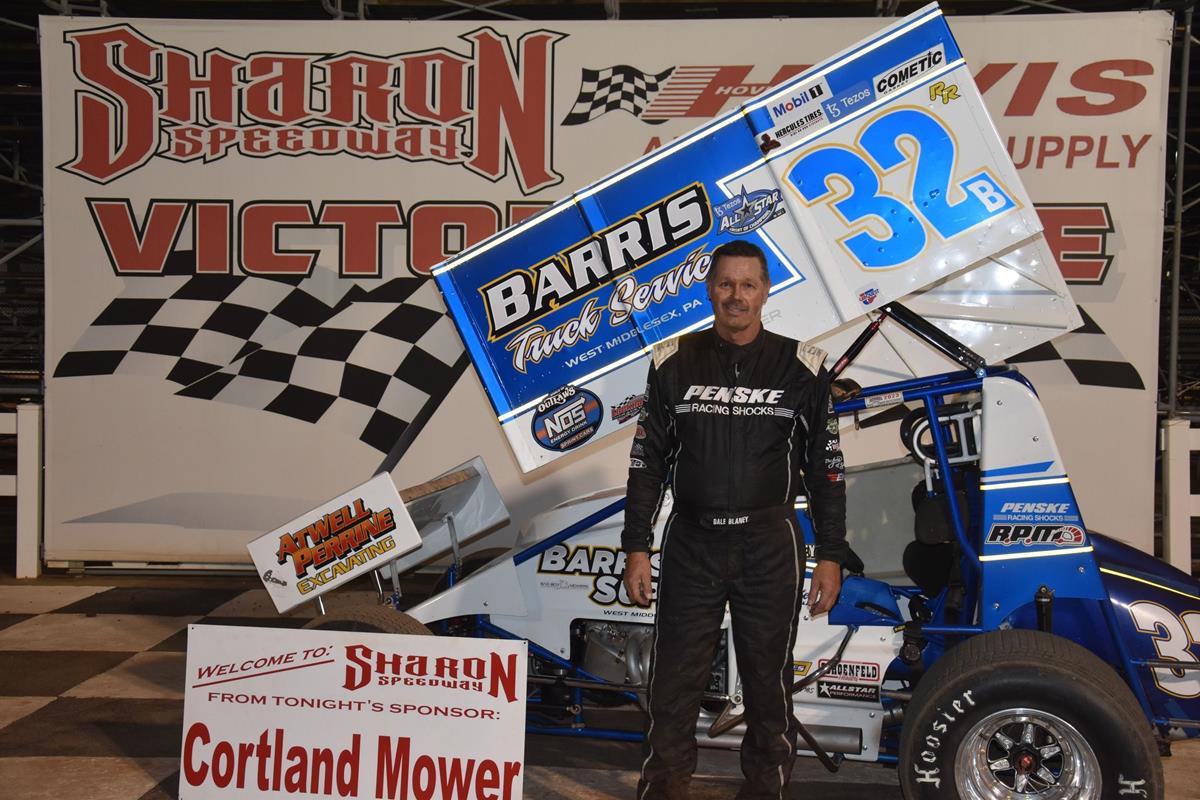 DALE BLANEY ENDS 2-YEAR WINLESS DROUGHT WITH $4,000 &quot;410&quot; SPRINT WIN IN &quot;WEDNESDAY NIGHT THUNDER&quot; AT SHARON; CHAD RUHLMAN 4-FOR-4 IN RUSH SPRINTS